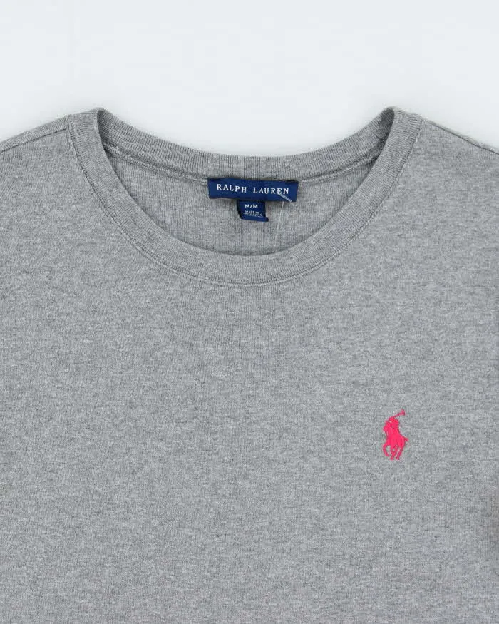 Vintage Y2K 00s Ralph Lauren Women's Marl Grey Heavyweight Fitted Long Sleeve Crewneck T-Shirt - M sold by Rokit product image thumbnail 5