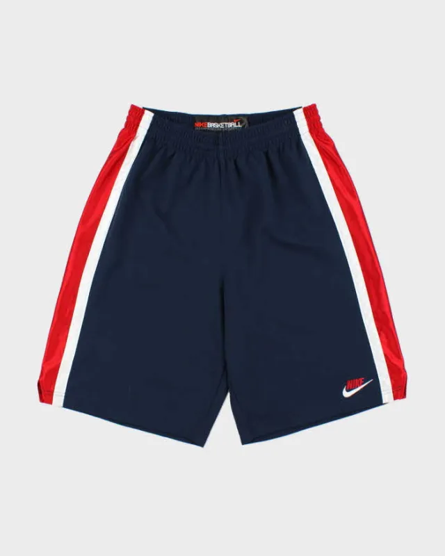 Vintage Y2K 00s Nike Heavyweight Satin Taped Wide Leg Loose Fit Basketball Shorts - M made by Nike