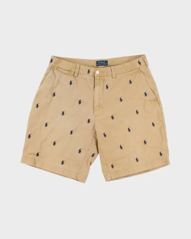 Vintage Polo Ralph Lauren Embroidered Repeat Pony Relaxed Fit Classic Chino Shorts - W34 made by Ralph Lauren