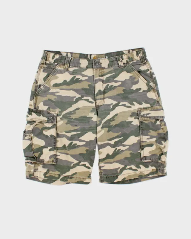 Vintage Carhartt Woodland Camo Rugged Relaxed Fit Cargo Shorts - W36 made by Carhartt