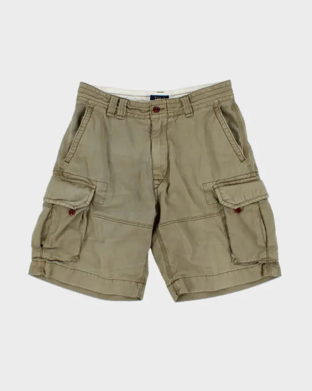 Vintage Polo Ralph Lauren Khaki Relaxed Fit Classic Chino Cargo Shorts - W33 made by Ralph Lauren