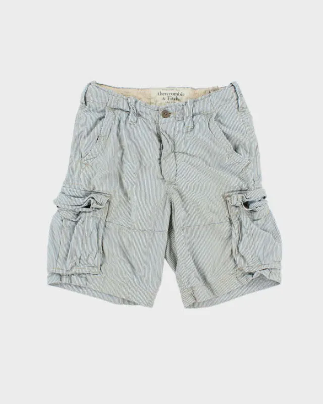 Vintage Y2K 00s Abercrombie & Fitch Heavyweight Striped Loose Fit Classic Cargo Shorts - W30 made by Rokit