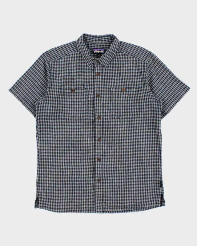 Vintage Patagonia Organic Hemp Plaid Short Sleeve Shirt - M made by Patagonia