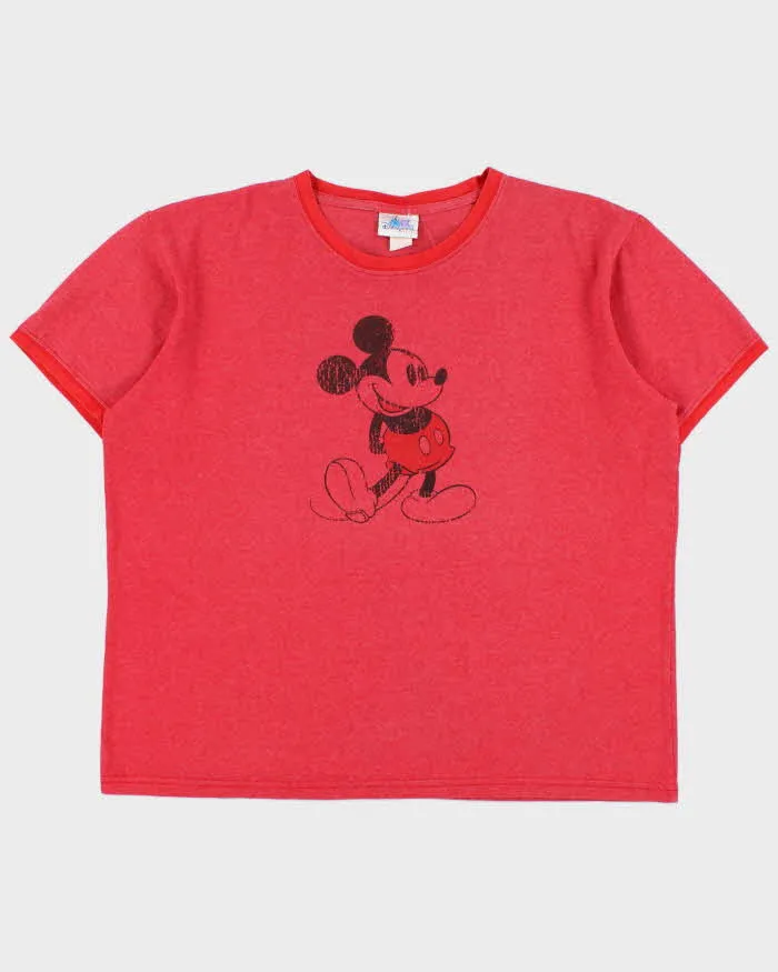 Vintage 1990s Disneyland Resort Mickey Mouse Made In USA Crewneck Ringer T-Shirt - L sold by Rokit