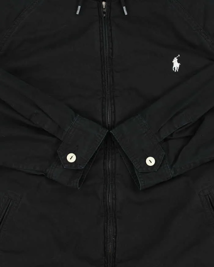 Vintage Polo Ralph Lauren Black Canvas Twill Hooded Harrington Jacket - XL sold by Rokit product image thumbnail 4
