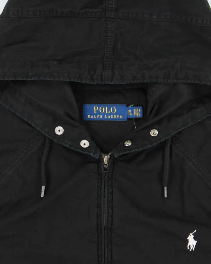 Vintage Polo Ralph Lauren Black Canvas Twill Hooded Harrington Jacket - XL sold by Rokit product image thumbnail 5