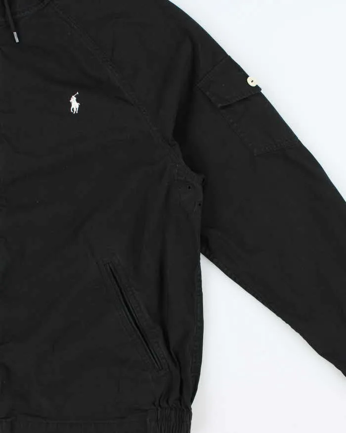 Vintage Polo Ralph Lauren Black Canvas Twill Hooded Harrington Jacket - XL sold by Rokit product image thumbnail 3