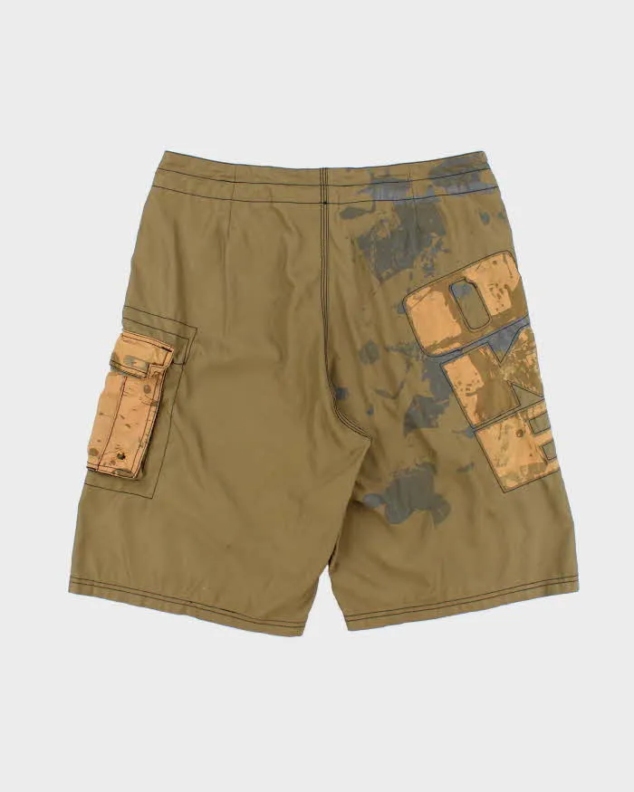 Vintage Y2K 00s Oakley Olive Khaki Embroidered Loose Fit Board Shorts - W34 sold by Rokit product image thumbnail 2