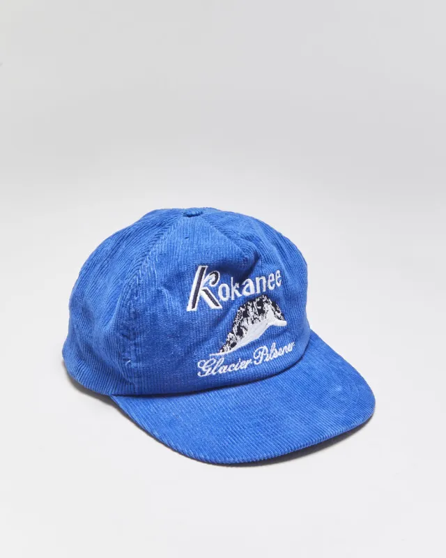 DS Vintage 1980s Kokanne Pilsner Embroidered Corduroy Wilson Flat Brim Trucker Hat - OS made by Rokit