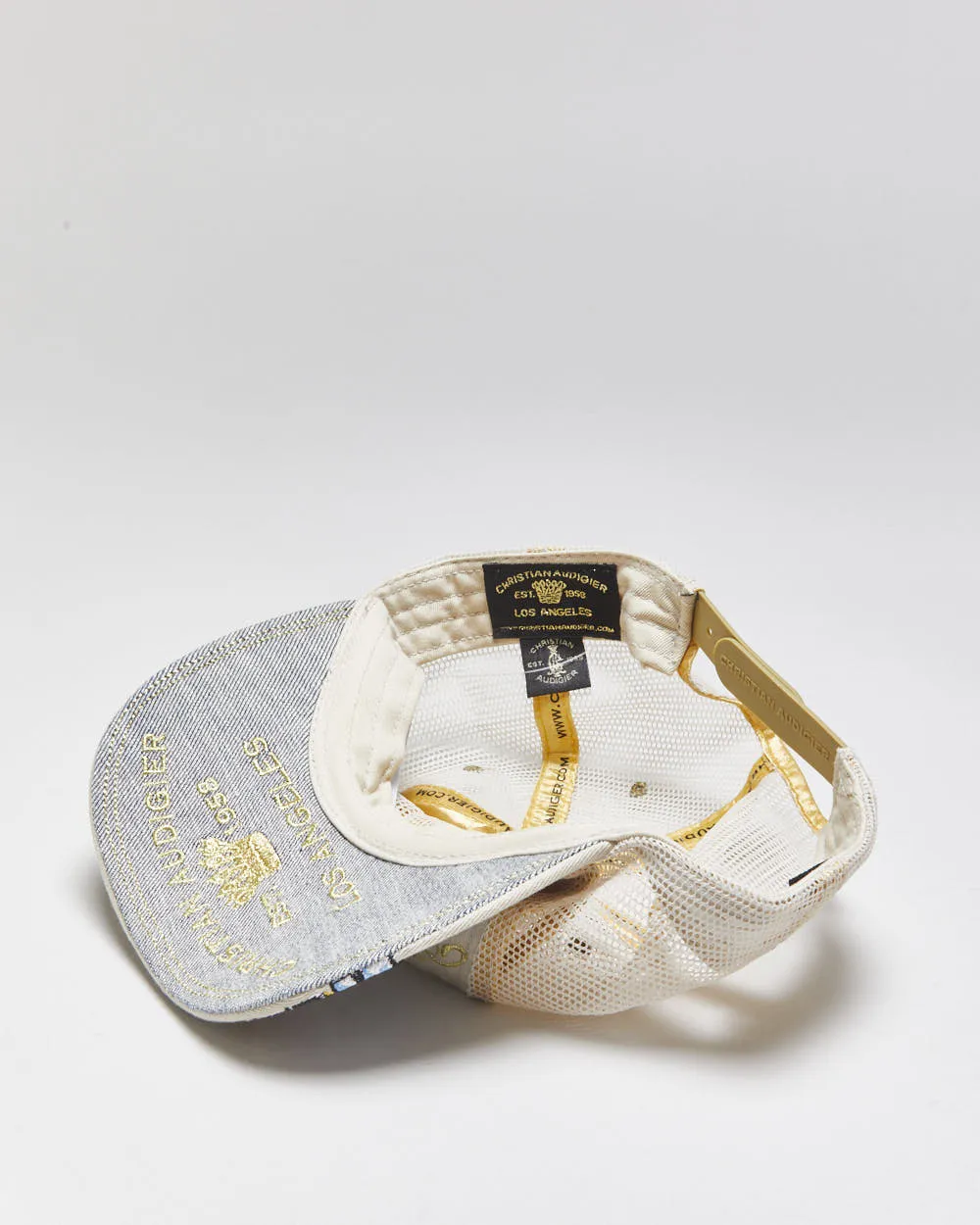 Vintage Y2K 00s Christian Audigier Embroidered Denim Trucker Hat - OS sold by Rokit product image thumbnail 5