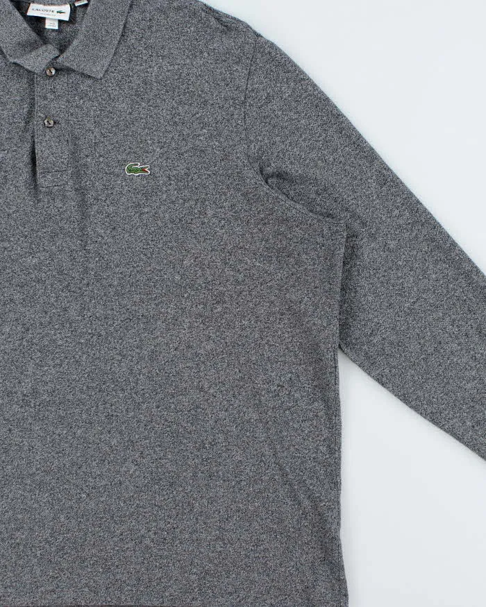 Vintage Lacoste Grey Marl Classic Fit Long Sleeve Polo Shirt - 4XL sold by Rokit product image thumbnail 3