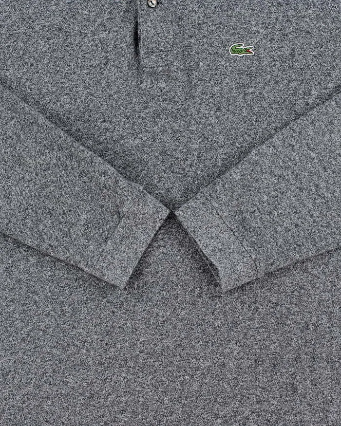 Vintage Lacoste Grey Marl Classic Fit Long Sleeve Polo Shirt - 4XL sold by Rokit product image thumbnail 4