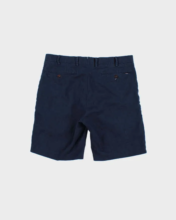 Vintage Polo Ralph Lauren Navy Linen Straight Fit Chino Shorts - W32 sold by Rokit product image thumbnail 2