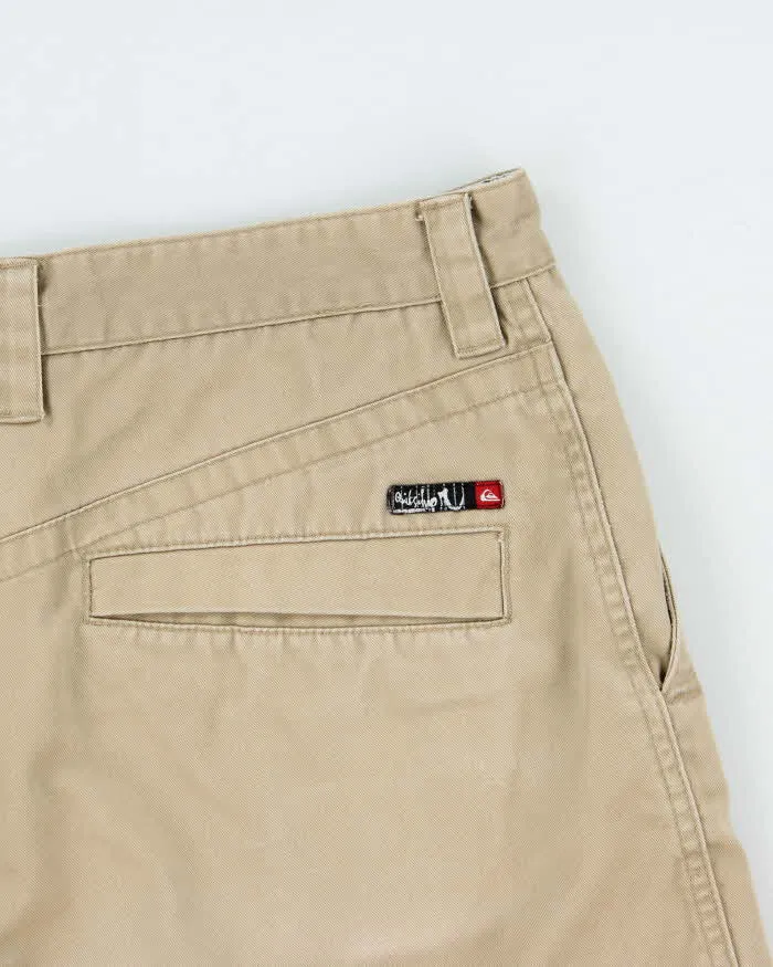 Vintage Y2K 00s Quiksilver Desert Khaki Canvas Relaxed Fit Baggy Skater Shorts - W32 sold by Rokit product image thumbnail 4