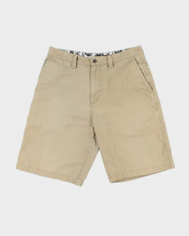Vintage Y2K 00s Quiksilver Desert Khaki Canvas Relaxed Fit Baggy Skater Shorts - W32 made by Rokit