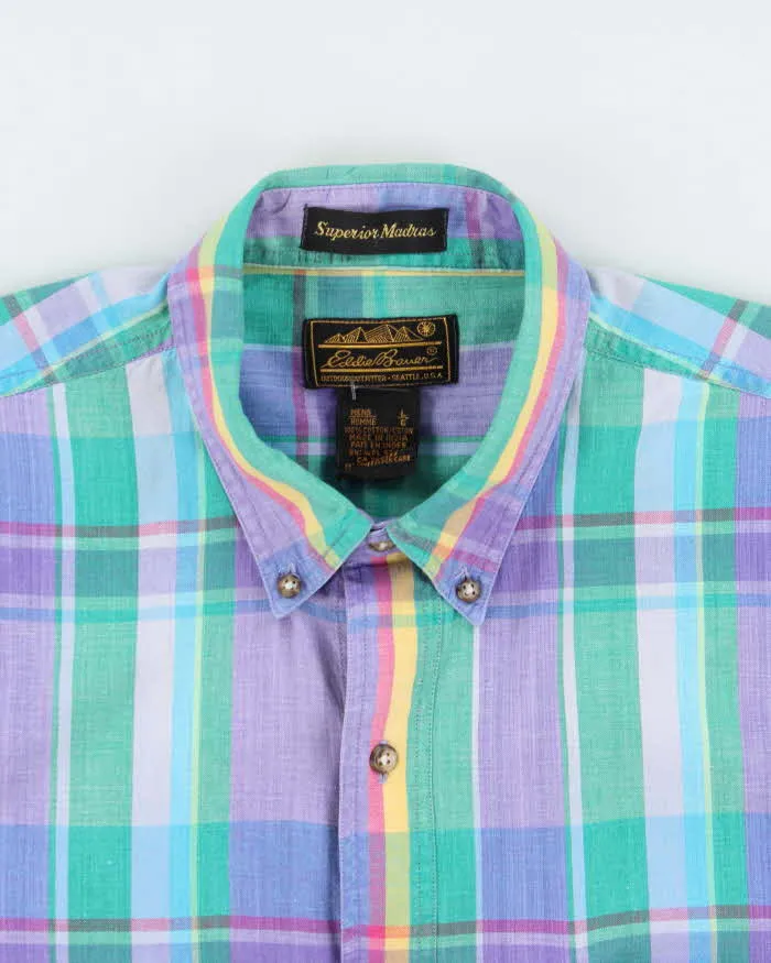Vintage 1990s Eddie Bauer 'Superior Madras' Plaid Short Sleeve Shirt - L sold by Rokit product image thumbnail 5