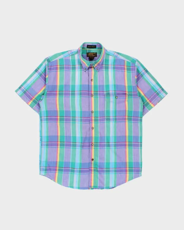 Vintage 1990s Eddie Bauer 'Superior Madras' Plaid Short Sleeve Shirt - L made by Eddie Bauer