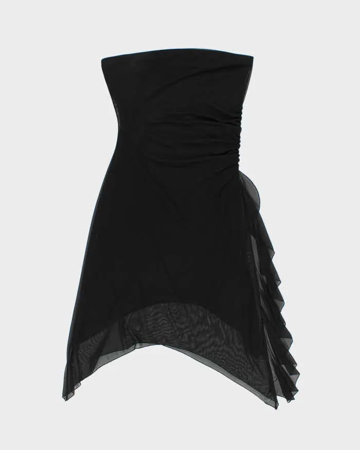 Vintage Y2k 2000s Synched Waist Bandeau Dress - L sold by Rokit