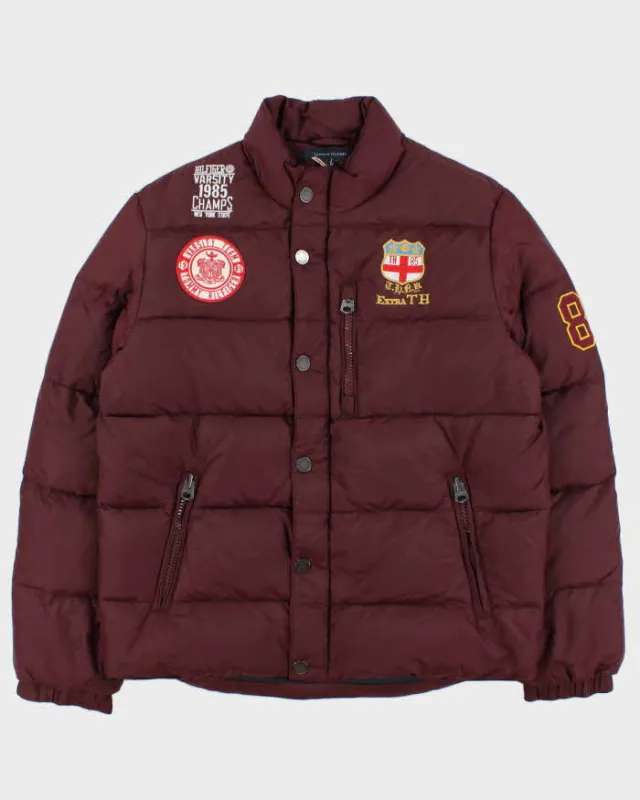 DSWT Vintage Y2K Tommy Hilfiger Varsity Champs Embroidered Goose Down Puffer Jacket - M made by Tommy Hilfiger