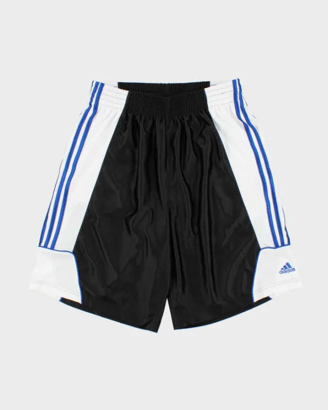 Vintage Y2K 00s Adidas 3-Stripe Embroidered Loose Fit Satin Basketball Shorts - L made by Adidas
