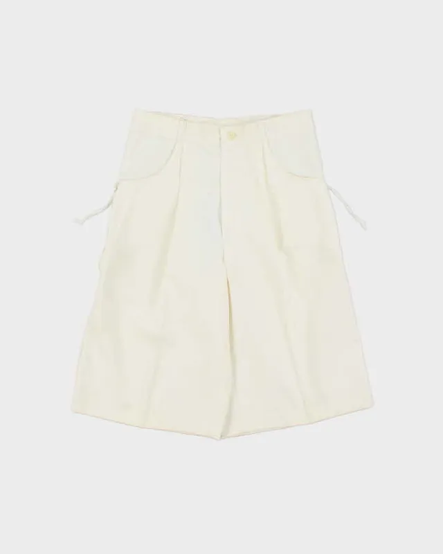 DSWT 1970s Jeans West Lace-up Pleated Cotton Bermuda Shorts - W26 made by Rokit