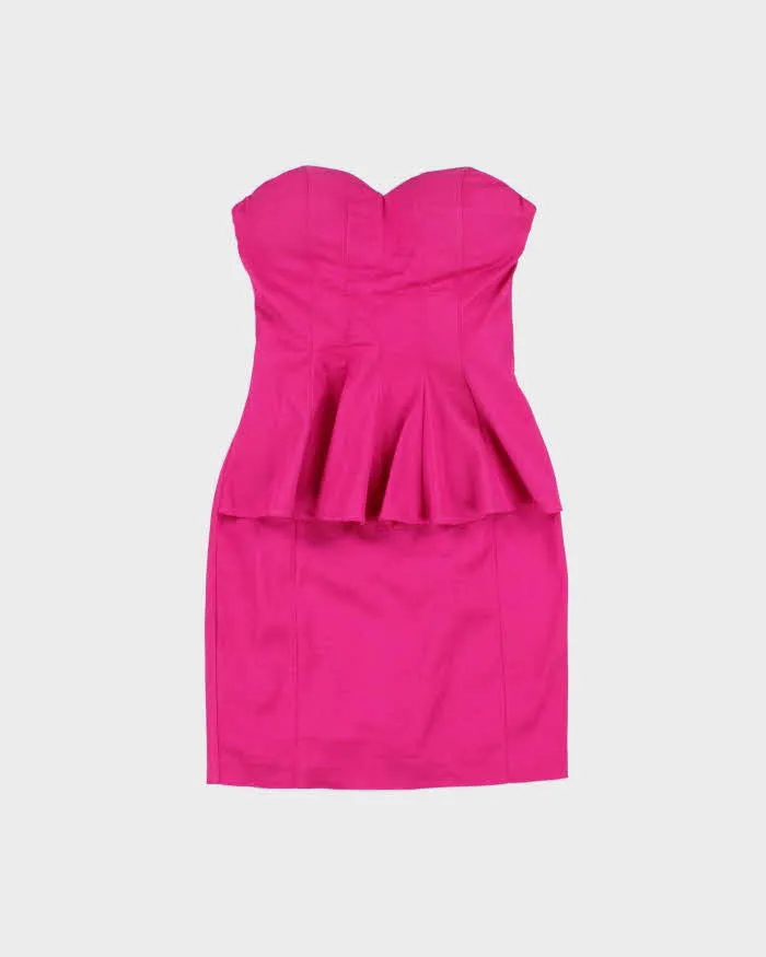 Vintage 2010s Bebe Bandeau Peplum Waist Dress - XS sold by Rokit