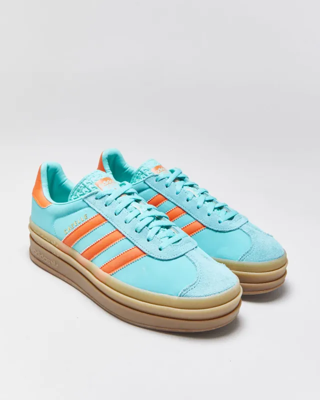 DS 2024 Adidas Gazelle Bold Mint Rush/Impact Orange Women's Platform Trainers - UK7.5 made by Adidas