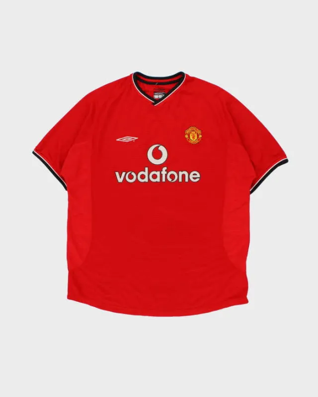 Vintage 2000-01 Umbro Manchester United FC Sportwool Short Sleeve Home Shirt - XL made by Nike