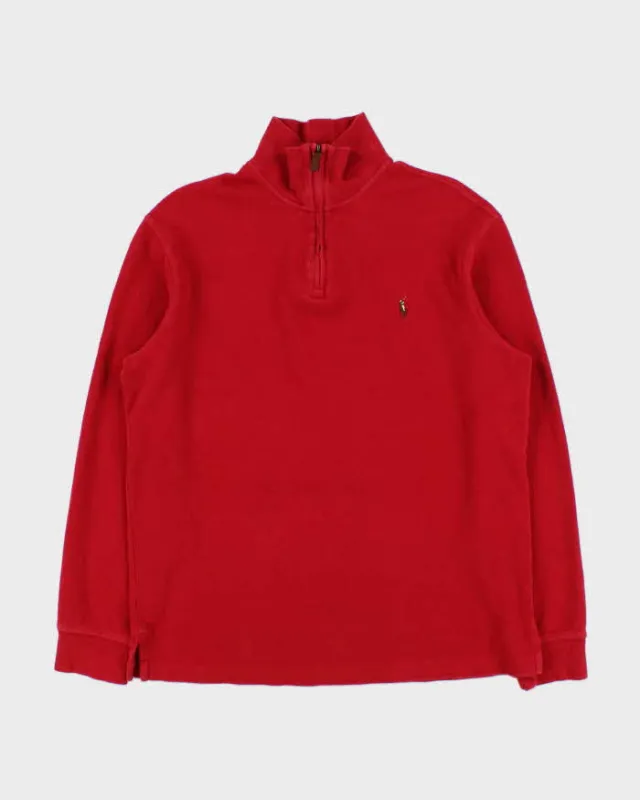 Vintage Y2K 00s Polo Ralph Lauren Midweight Estate Rib Quarter-Zip Sweatshirt - M made by Ralph Lauren