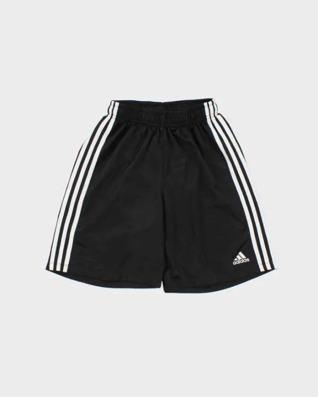 Vintage 1990s Adidas Black 3-Stripe Relaxed Fit Mesh Football Shorts - S made by Adidas