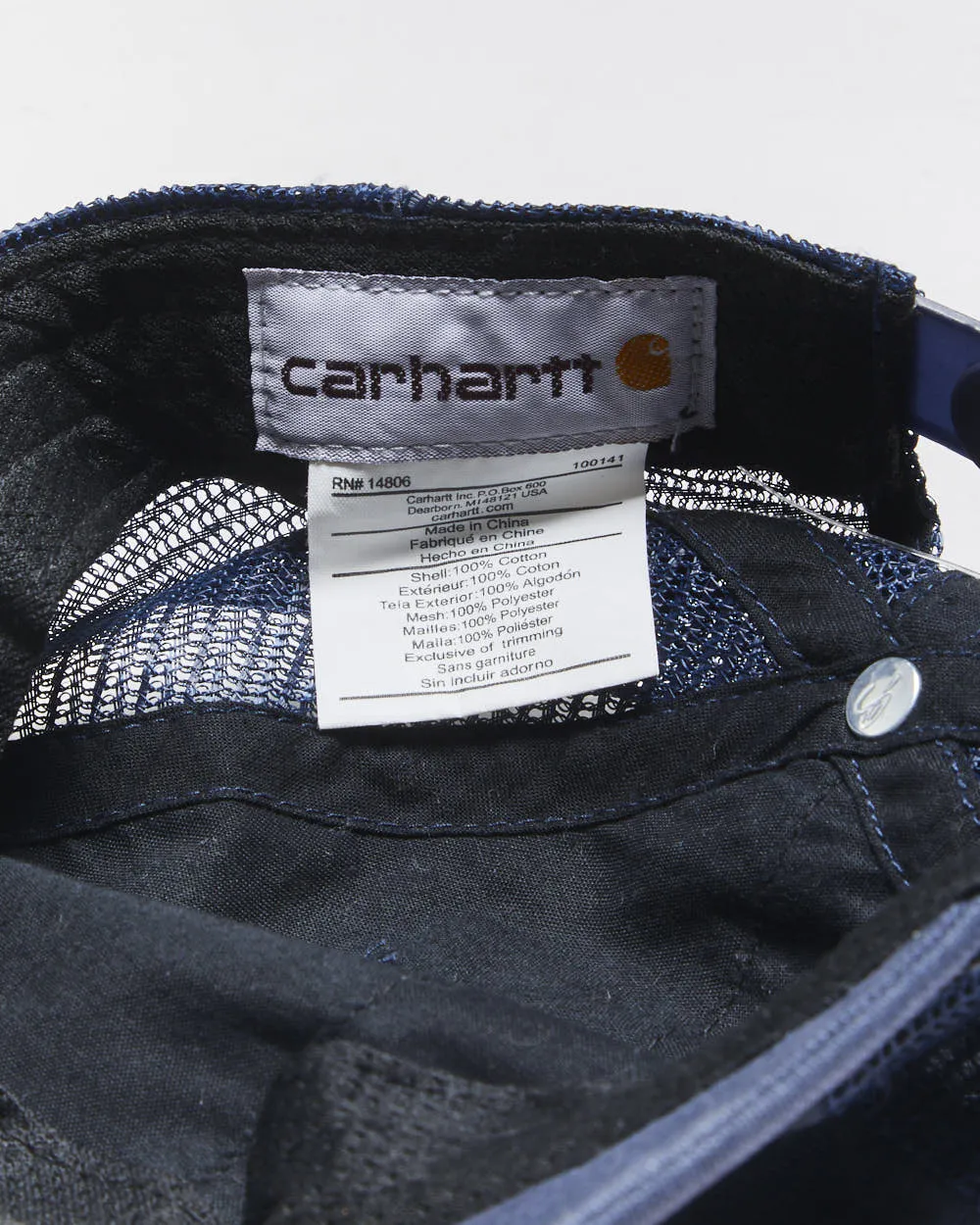 Vintage Carhartt Navy Canvas Mesh Back Trucker Hat - OS sold by Rokit product image thumbnail 4