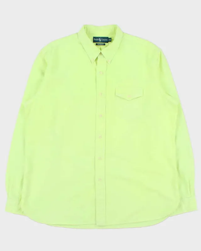 Vintage Y2K 00s Ralph Lauren Volt Green Custom Fit Long Sleeve Pocket Shirt - XL made by Ralph Lauren