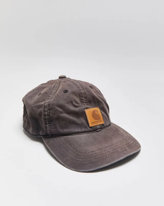 Vintage Y2K 00s Carhartt Odessa Faded Black Canvas Velcro Baseball Cap - OS made by Carhartt