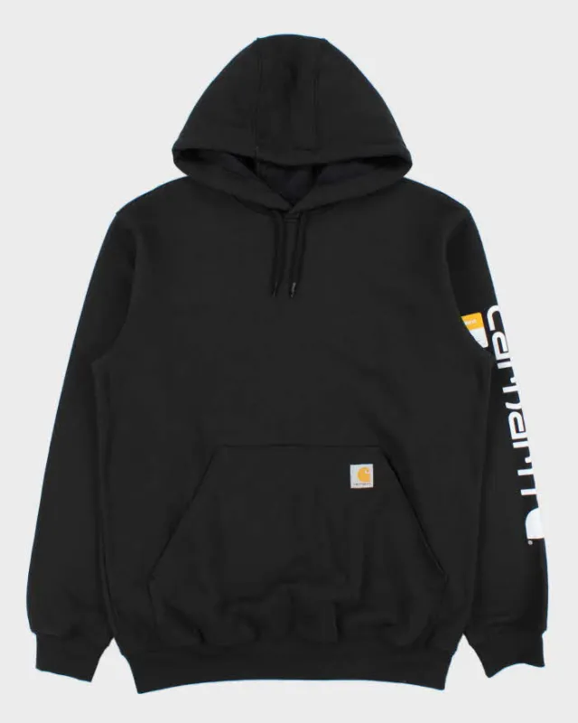 DSWT Carhartt Black Midweight Logo Sleeve Loose Fit Pullover Hoodie - M made by Carhartt