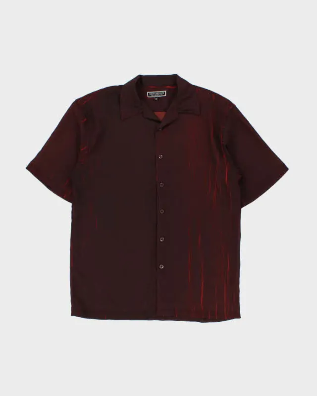 Vintage 1990s Notorious Rippled Accordion Pleat Short Sleeve Camp Collar Shirt - M made by Rokit