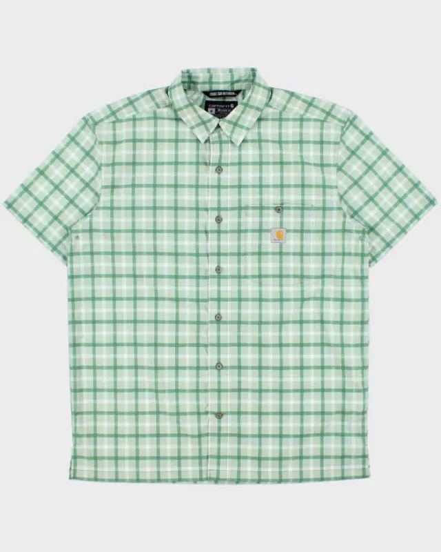 Vintage Carhartt Force Sun Defender Plaid Short Sleeve Relaxed Fit Shirt - M made by Carhartt