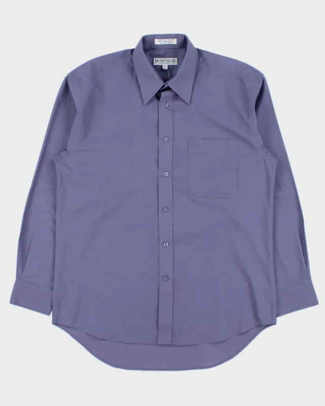 Vintage 1990s Givenchy Monsieur Violet Long Sleeve Dress Shirt - M made by Givenchy