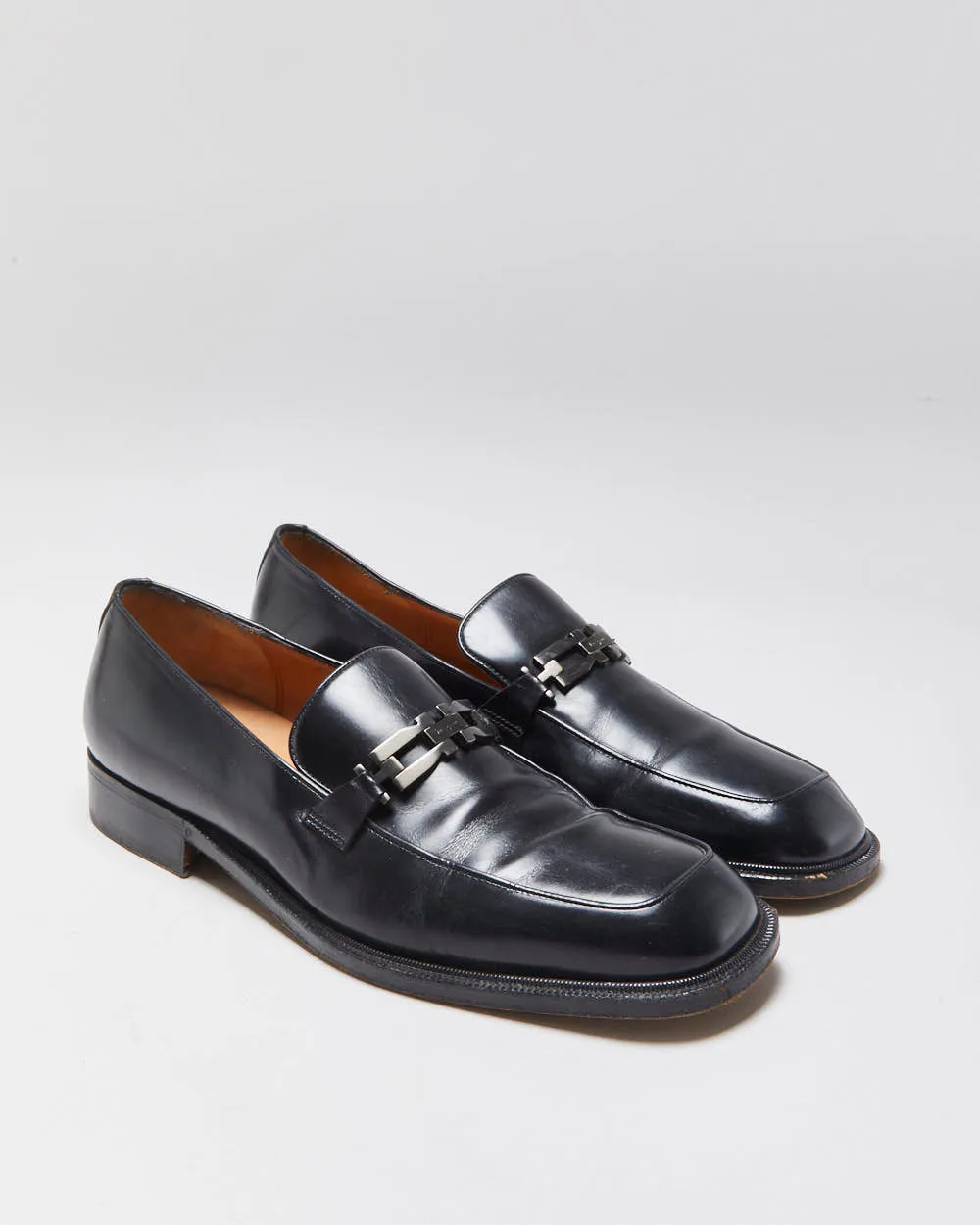 Vintage Y2K 00s Salvatore Ferragamo Leather Square Toe Horesbit Loafers - UK6.5 sold by Rokit