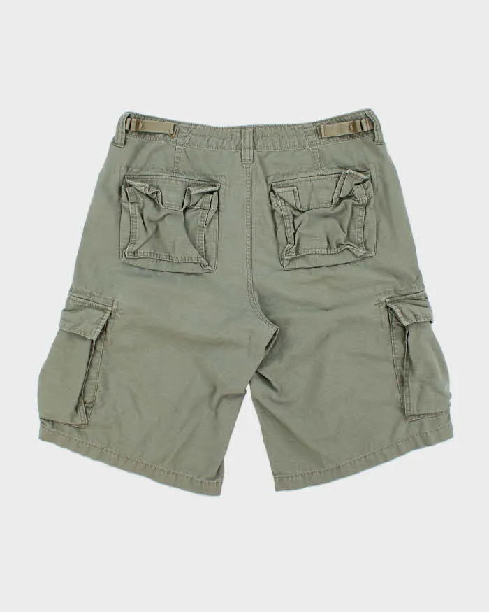 Vintage Y2K 00s Polo Jeans Ralph Lauren Khaki Grid Military Surplus Relaxed Fit Baggy Cargo Shorts - W34 sold by Rokit product image thumbnail 2