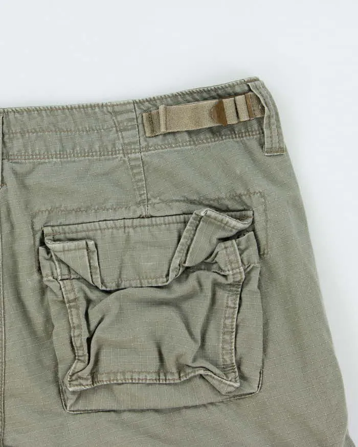 Vintage Y2K 00s Polo Jeans Ralph Lauren Khaki Grid Military Surplus Relaxed Fit Baggy Cargo Shorts - W34 sold by Rokit product image thumbnail 4