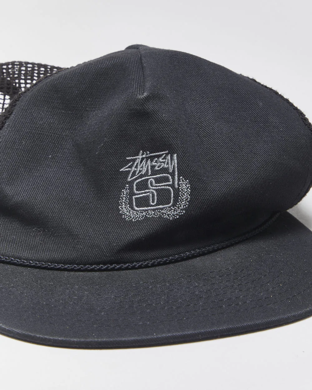 Vintage Stussy Embroidered Rope Peak Flat Brim Trucker Hat - OS sold by Rokit product image thumbnail 4