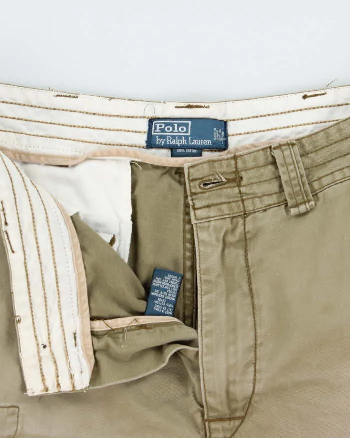 Vintage Y2K 00s Polo Ralph Lauren Khaki Heavyweight Relaxed Fit Classic Chino Cargo Shorts - W35 sold by Rokit product image thumbnail 5
