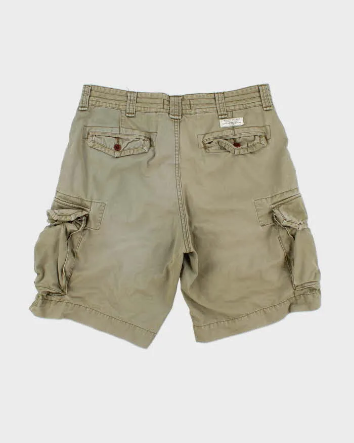 Vintage Y2K 00s Polo Ralph Lauren Khaki Heavyweight Relaxed Fit Classic Chino Cargo Shorts - W35 sold by Rokit product image thumbnail 2