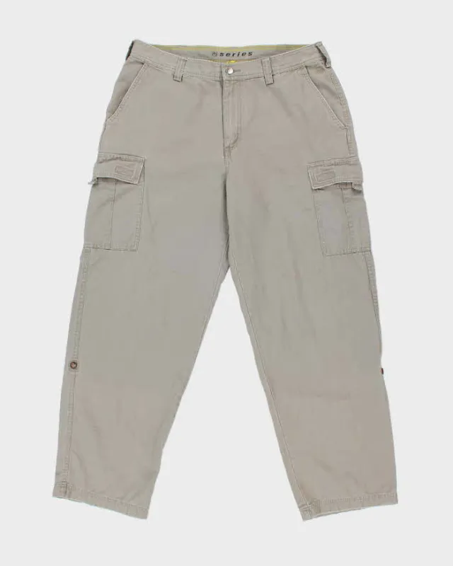 Vintage Y2K 00s The North Face A5 Series Khaki Wide Leg Canvas Technical Trousers - W36 L32 made by The North Face