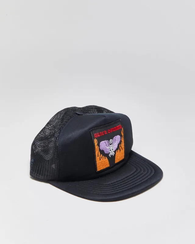 DS Vintage 1984 Black Sabbath Hell Patch Flat Brim Trucker Hat - OS made by Rokit