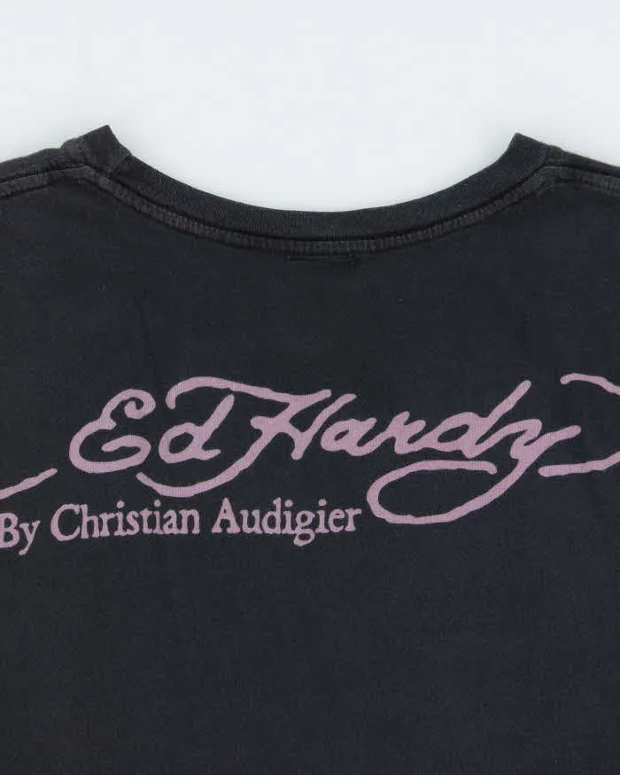 Vintage Y2K 00s Ed Hardy Christian Audigier Rhinestone Embellished Skull & X Bones Crewneck T-Shirt - M sold by Rokit product image thumbnail 5