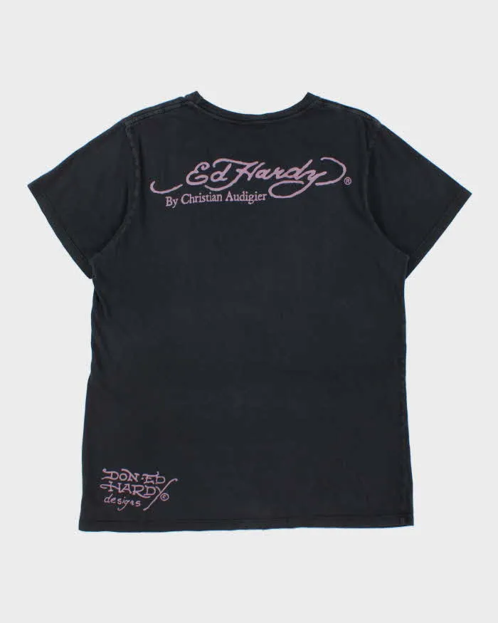 Vintage Y2K 00s Ed Hardy Christian Audigier Rhinestone Embellished Skull & X Bones Crewneck T-Shirt - M sold by Rokit product image thumbnail 2
