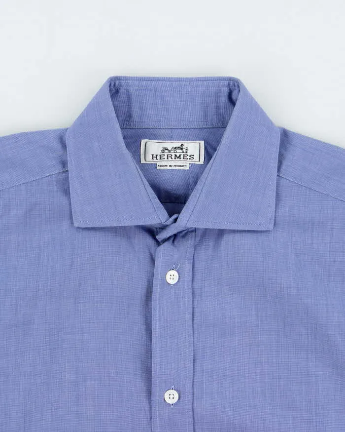 Vintage 1990s Hermes Chambray Cotton Long Sleeve Dress Shirt - M sold by Rokit product image thumbnail 5