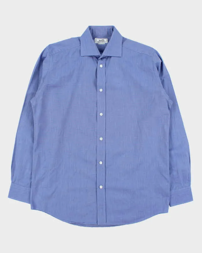 Vintage 1990s Hermes Chambray Cotton Long Sleeve Dress Shirt - M sold by Rokit