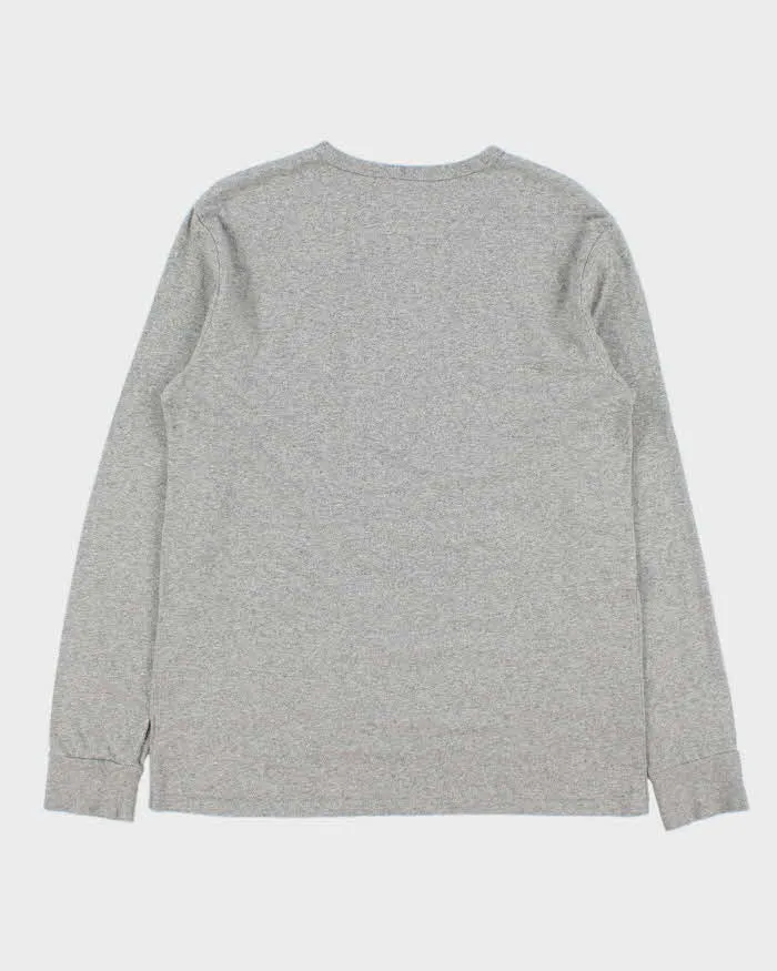 Vintage Polo Ralph Lauren Grey Marl Script Long Sleeve Crewneck T-Shirt - M sold by Rokit product image thumbnail 2